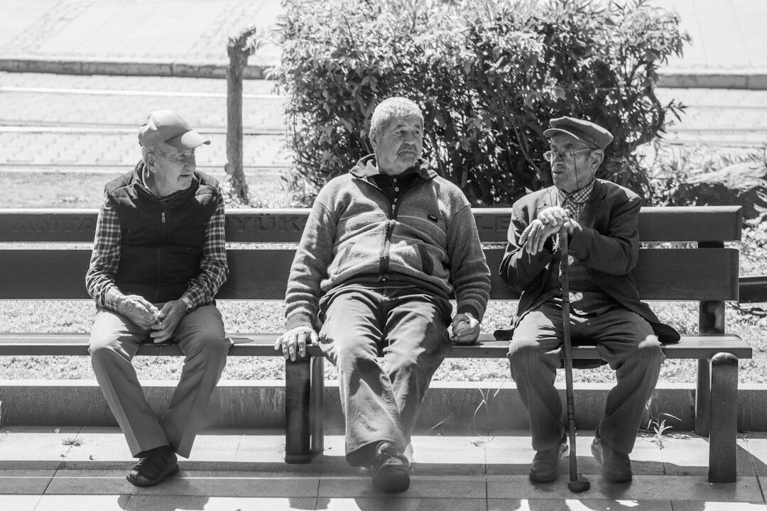elderly men on bench