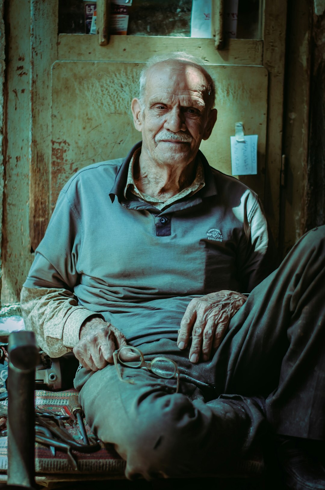 elderly craftsman portrait